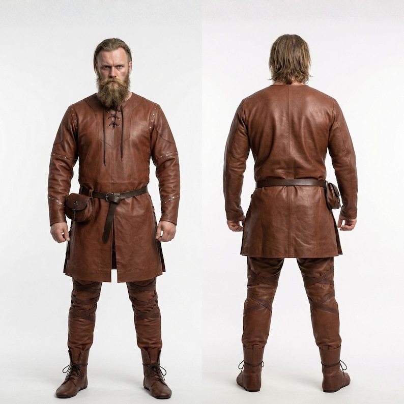 Handmade Viking Leather Tunic - Medieval Norse Warrior Costume - Gift ...