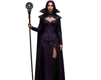 Blood Moon Sorceress Costume – Gothic Leather Vampire Outfit