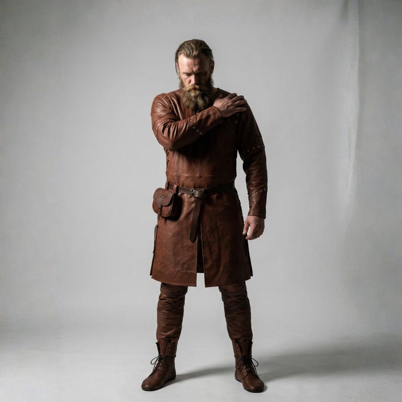 Handmade Viking Leather Tunic - Medieval Norse Warrior Costume - Gift ...