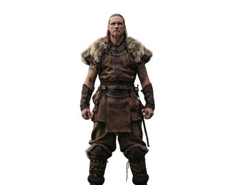 Chaleco vikingo de cuero hecho a mano con piel: chaleco de cosplay bárbaro