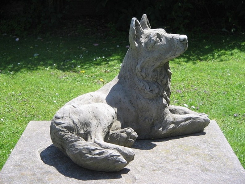 Stone German Shepherd Statue Etsy UK