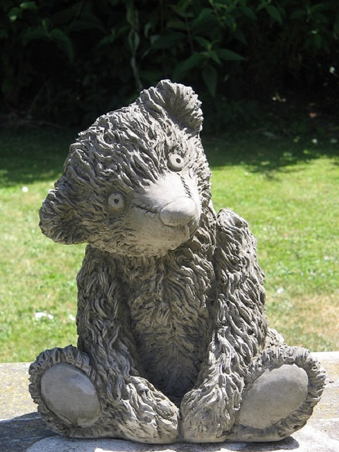Sitting Teddy Bear Garden Statue Etsy