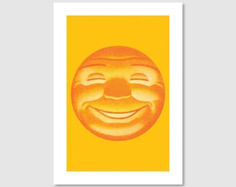 Rise & Shine | Sunny Happy Retro Poster | Quirky Art Print | Mid Century Modern | Wall Decor | Fun Wall Art | Unique Gift