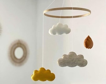 Cloud baby mobile, Baby mobile, Clouds mobile, Birth gift