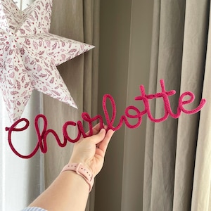 Knitted first name for children&#39;s room decoration, first name decoration
