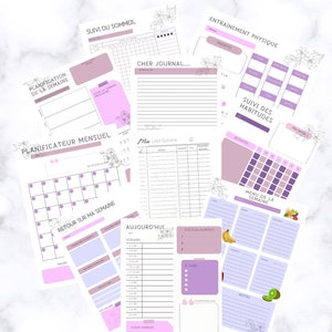 Planning, planner, agenda to print, PDF digital format, French, printable, instant, A4, A5 and US letter format