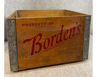 Vintage Borden's Dairy Farm Wooden Crate
