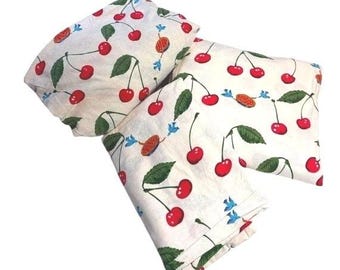 Ensemble de draps pour lit simple 3 pièces Cherry Pie, Nick & Nora, 100 % coton, 2006