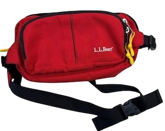 LL Bean Vintage Fanny Pack Hiking Waist Bag Red Unisex Adjustable Strap Gorpcore