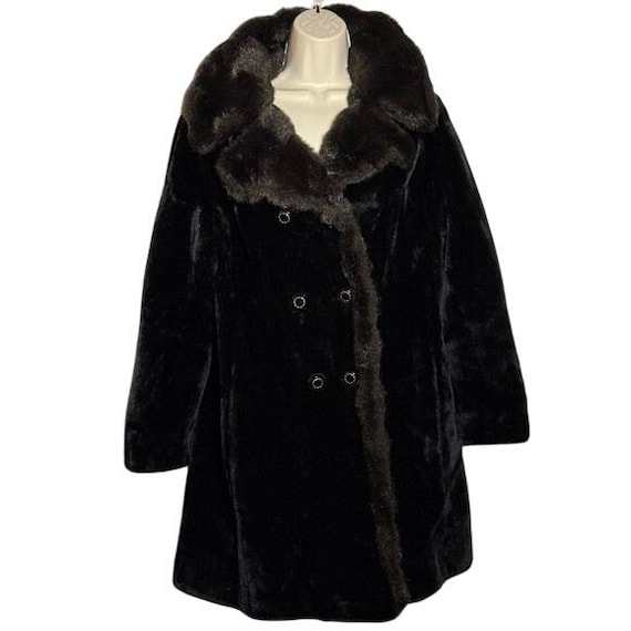 Vintage Aleutian Styled by Dubrowsky & Joseph Faux Black Fur Mob 