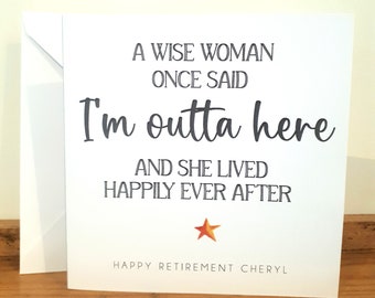 Retirement Card - Handmade and personalised with name - Man or Woman