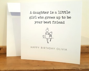 Personalised Daughter Birthday Card – Handmade Mother & Daughter