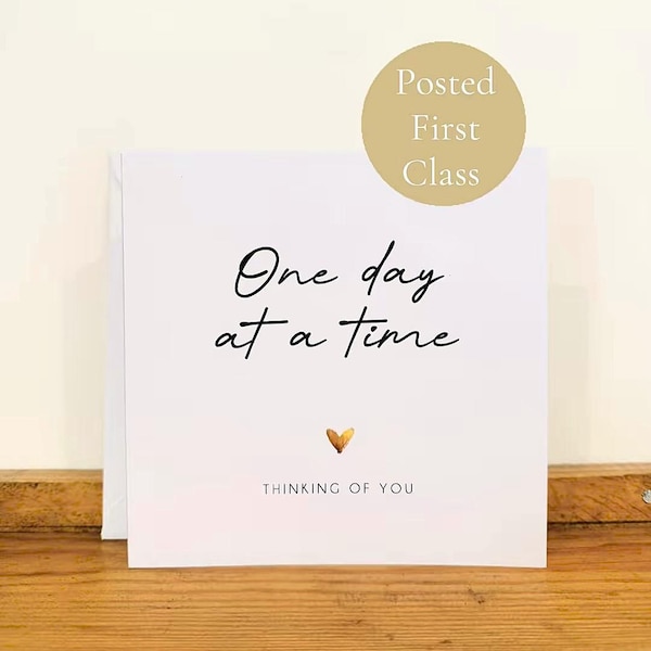 Handmade Sympathy Card - One day at a time - Condolence Card - Posted first class