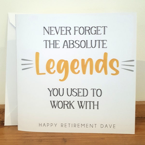 Retirement Card - Handmade and personalised with name