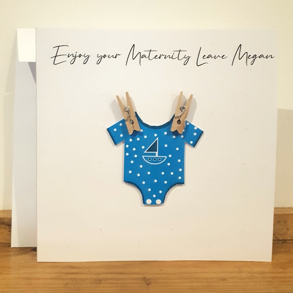 Maternity Leave Card - Handmade and personalised with name - Different colours