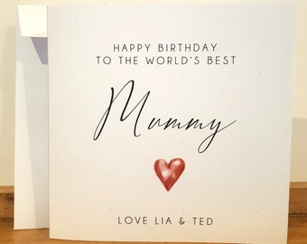 Mummy Birthday Card - Personalised with name - Handmade - Best Mummy