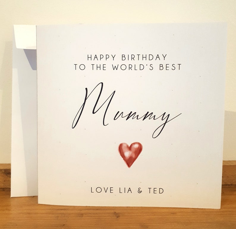 Mummy Birthday Card Personalised with name Handmade Best Mummy Card only