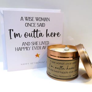 Personalised Retirement Card - Handmade Custom Card with name - Retirement Card for Colleague, Boss, Friend or Family Card & Candle