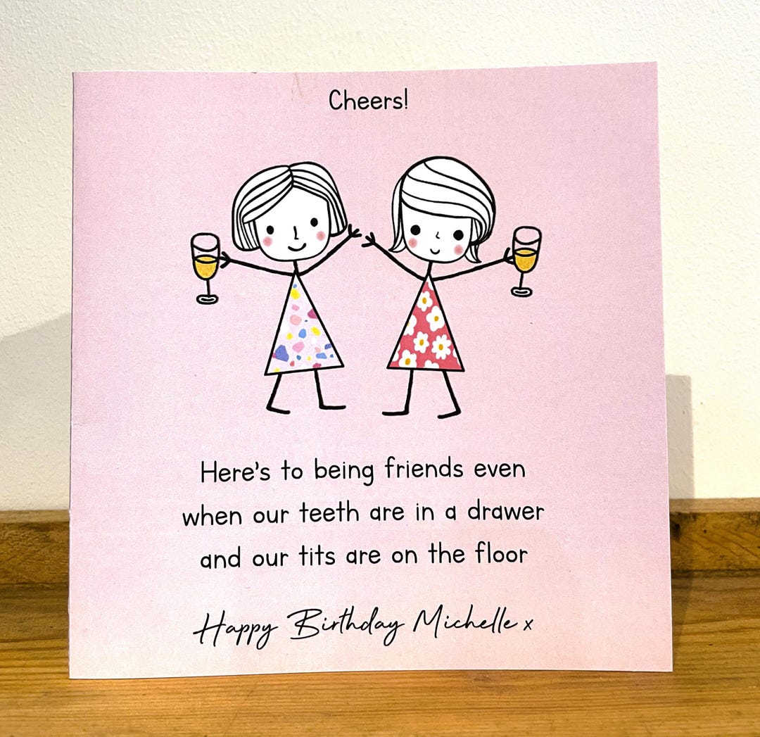 Personalised Funny Bestie Birthday Card - Handmade - Best Friend ...