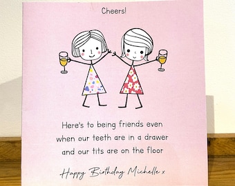 Personalised Funny Bestie Birthday Card - Handmade - Best friend birthday card