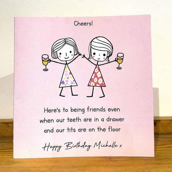 Personalised Funny Bestie Birthday Card - Handmade - Best friend birthday card