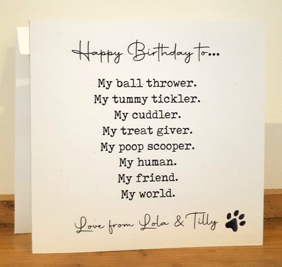 Personalised Birthday Card From the Dog Handmade - Etsy UK