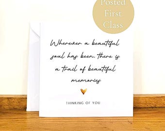 Handmade Sympathy Card – Soul Remembrance, Thinking of You (Posted First Class)