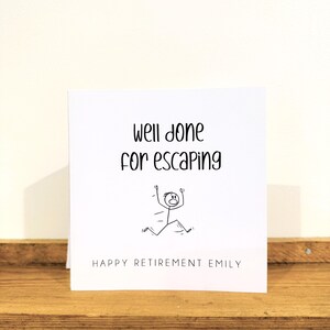 Personalised Retirement Card – Handmade Custom Name Card image 4