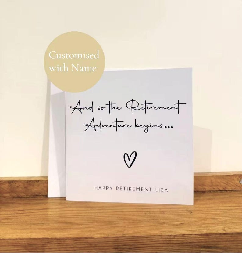 Personalised Retirement Card - Handmade Custom Card with Name, Retirement Card for Colleague, Boss, Friend or Family zdjęcie 1