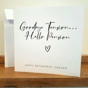 Retirement Card - Handmade and personalised with name