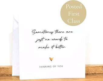 Handmade Sympathy Card - Bereavement, Sorry for Your Loss, No