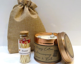 Bougie d'anniversaire en coton personnalisée - Cadeau d'anniversaire de 2 ans