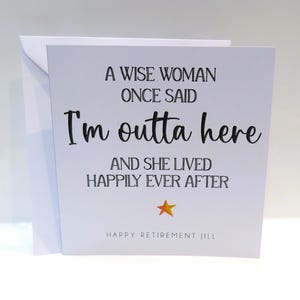 Personalised Retirement Card - Handmade Custom Card with name - Retirement Card for Colleague, Boss, Friend or Family image 6