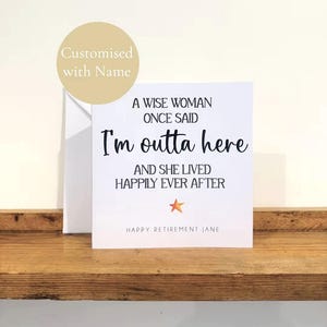 Personalised Retirement Card - Handmade Custom Card with name - Retirement Card for Colleague, Boss, Friend or Family image 1