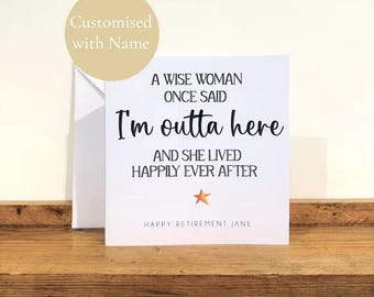 Personalised Retirement Card - Handmade Custom Card with name - Retirement Card for Colleague, Boss, Friend or Family