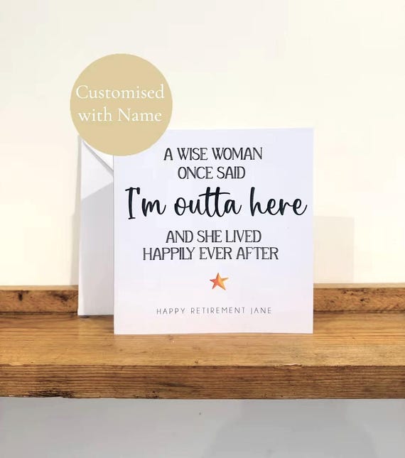 Personalised Retirement Card - Handmade Custom Card with name - Retirement Card for Colleague, Boss, Friend or Family