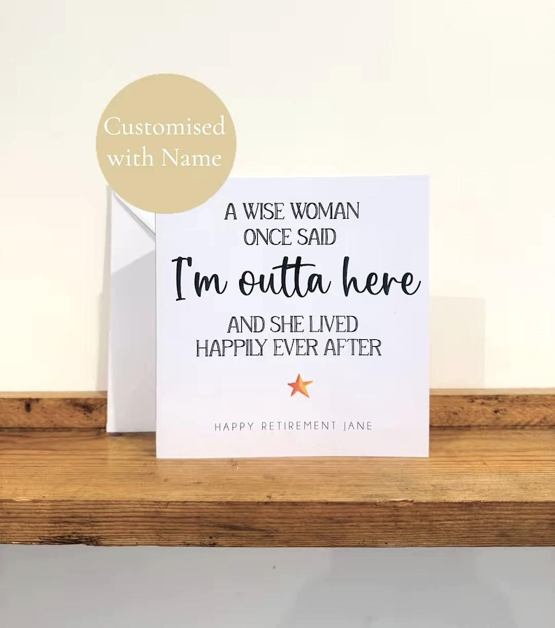 Personalised Retirement Card - Handmade Custom Card with name - Retirement Card for Colleague, Boss, Friend or Family image 1