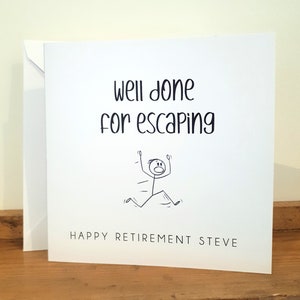 Retirement Card - Handmade and personalised with name