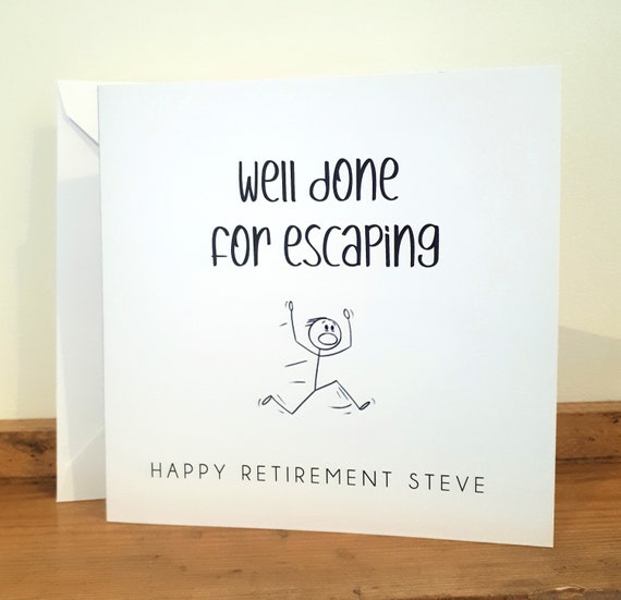 Retirement Card - Handmade and personalised with name