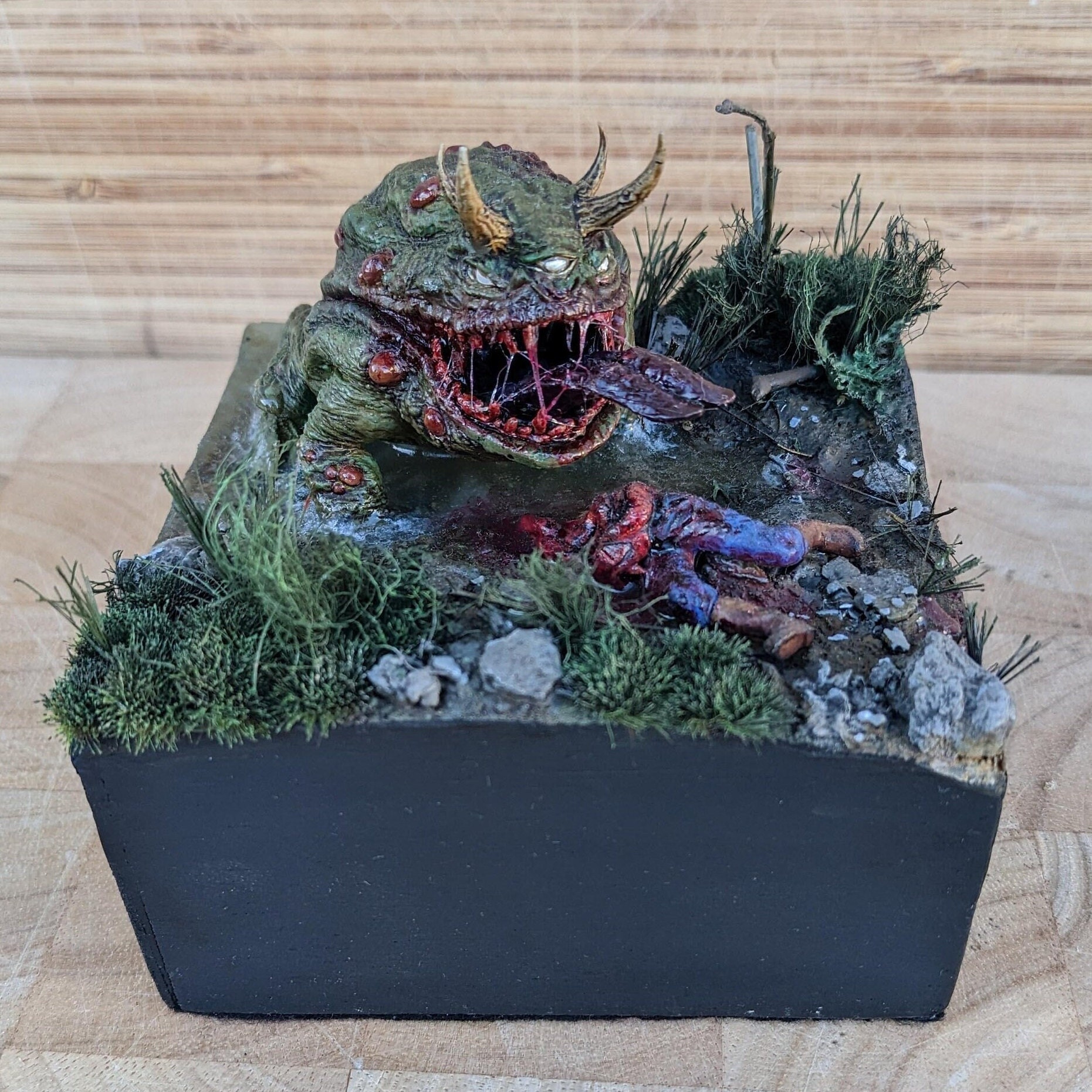 Fantasy Diorama of a Mutant Frog, Miniature Scene, Gift for