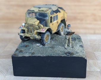 1/35 British Quad diorama, miniature scene, war diorama, gift for history lover