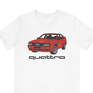 Retro Audi Quattro T-Shirt, Cool Car Tee for Auto Enthusiasts, Vintage Racing Shirt, Perfect Gift for Him or Her, Car Lover Apparel