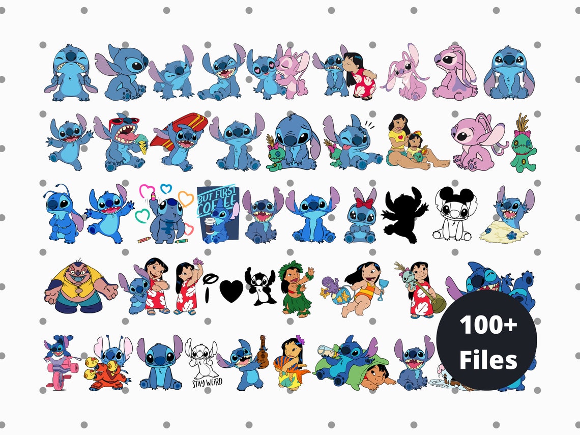 Lilo And Stitch Svg Bundle Stitch Svg Cartoon Characters Etsy