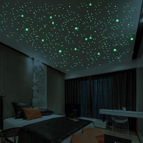 Glow in the Dark Wall Stickers | Luminous Stickers | Glow Decals | Glow In The Dark Star/Moon/Unicorn Sticker | Fluorescent Stickers