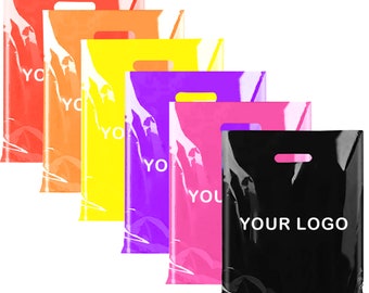 100 Pcs Customized Shopping Bags | Custom Logo Bags | Shopping Bag With Handle | Custom Boutique Bag | Personalized Shopping Bag