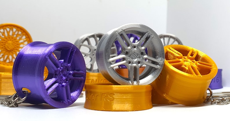 3d Printed Car Wheel Keychain Etsy