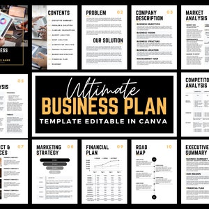 Small Business Plan Template, Start Up Workbook, Business Plan Analysis, Canva, Word, Side Hustle, Business Planner Proposal EDITABLE