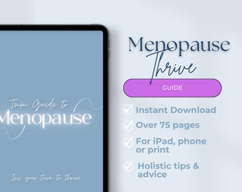 Menopause Wellness Guide PDF – Holistic Perimenopause Self-Care Planner, Movement Plan, Symptom Tracker, Nutrition Tips + Journal Prompt