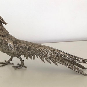 Vintage Peacock Silver Plated Decorative Figurine