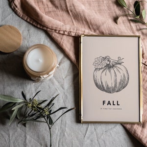Fall Poster, Wall Decor, Digital Download, Digital Poster, Wall Art, Printable Poster, Printable Art, Pumpkin Art, Pumpkin Poster